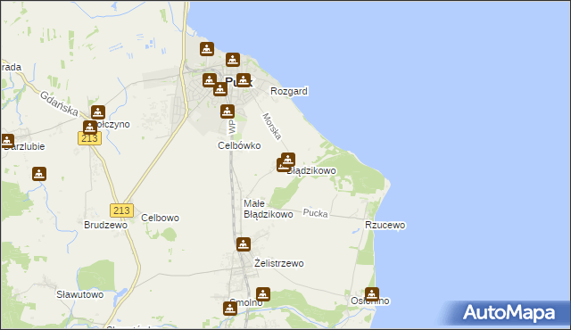 mapa Błądzikowo, Błądzikowo na mapie Targeo