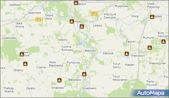 mapa Błędowo gmina Pomiechówek, Błędowo gmina Pomiechówek na mapie Targeo