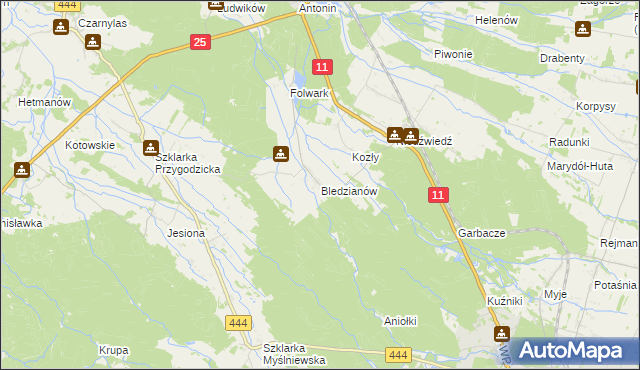 mapa Bledzianów, Bledzianów na mapie Targeo