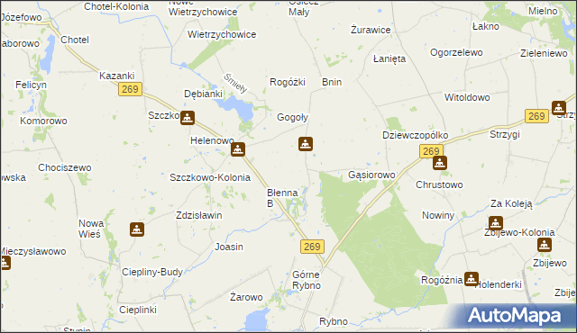 mapa Błenna A, Błenna A na mapie Targeo