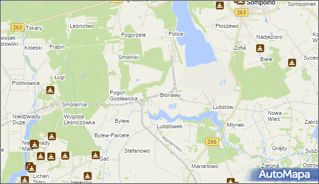 mapa Błonawy, Błonawy na mapie Targeo