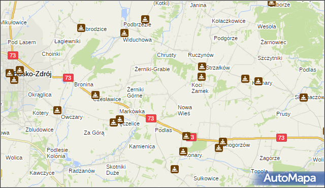 mapa Błoniec, Błoniec na mapie Targeo