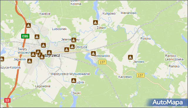 mapa Bobowicko, Bobowicko na mapie Targeo