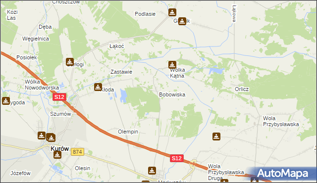 mapa Bobowiska, Bobowiska na mapie Targeo