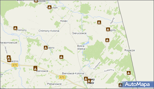 mapa Bobra Wielka, Bobra Wielka na mapie Targeo