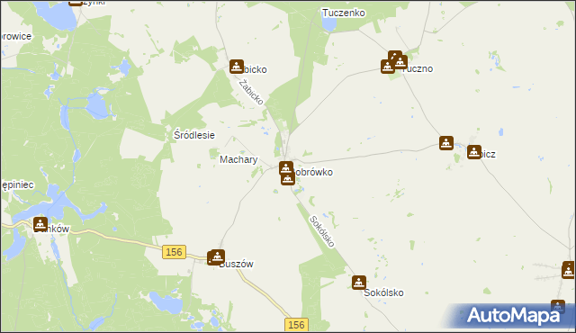 mapa Bobrówko gmina Strzelce Krajeńskie, Bobrówko gmina Strzelce Krajeńskie na mapie Targeo