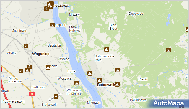 mapa Bobrownickie Pole, Bobrownickie Pole na mapie Targeo