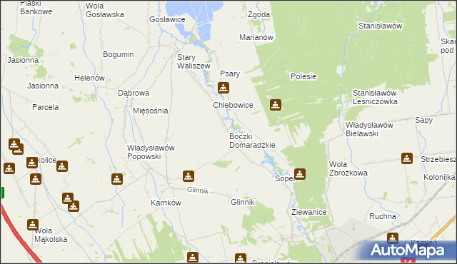 mapa Boczki Domaradzkie, Boczki Domaradzkie na mapie Targeo