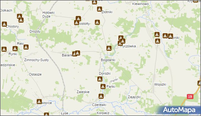 mapa Bogdanki gmina Juchnowiec Kościelny, Bogdanki gmina Juchnowiec Kościelny na mapie Targeo