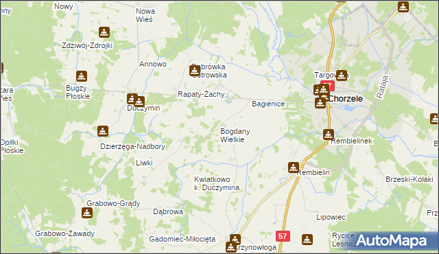 mapa Bogdany Wielkie, Bogdany Wielkie na mapie Targeo