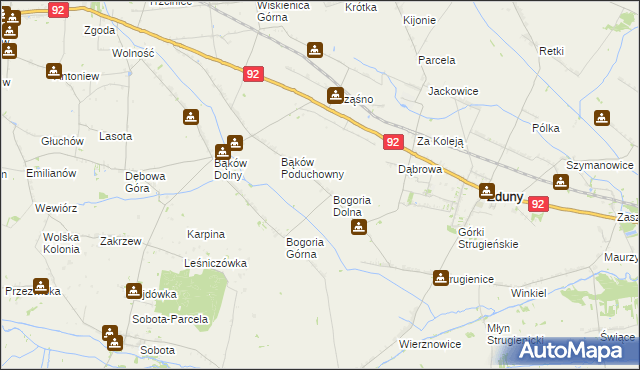 mapa Bogoria Pofolwarczna, Bogoria Pofolwarczna na mapie Targeo