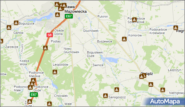 mapa Bogusławki Małe, Bogusławki Małe na mapie Targeo