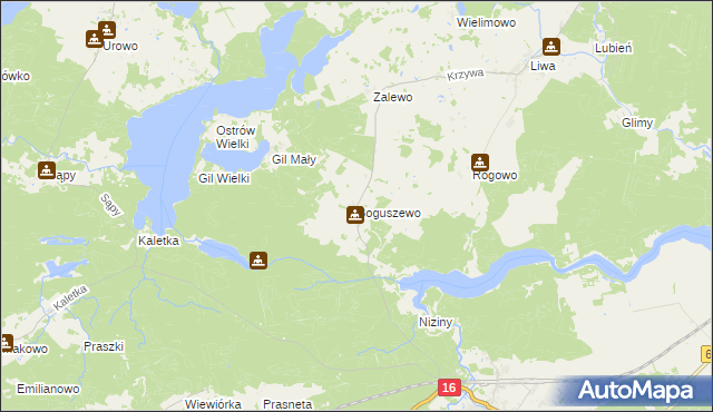 mapa Boguszewo gmina Miłomłyn, Boguszewo gmina Miłomłyn na mapie Targeo