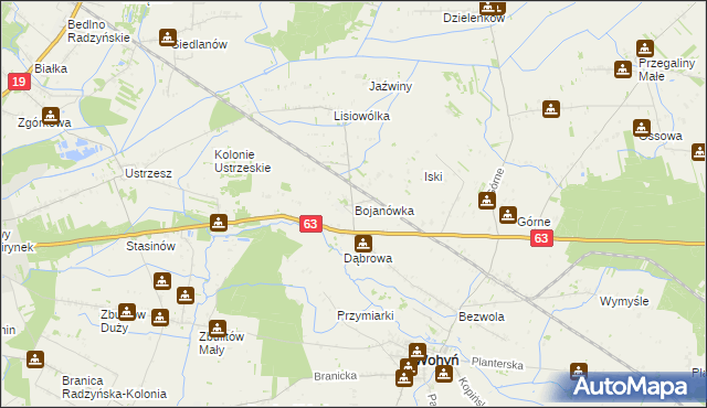 mapa Bojanówka, Bojanówka na mapie Targeo