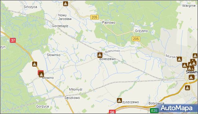 mapa Boleszewo, Boleszewo na mapie Targeo