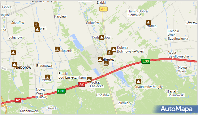 mapa Bolimów, Bolimów na mapie Targeo