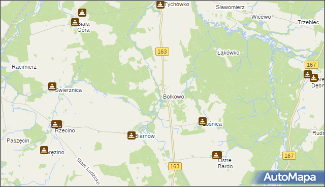 mapa Bolkowo gmina Połczyn-Zdrój, Bolkowo gmina Połczyn-Zdrój na mapie Targeo