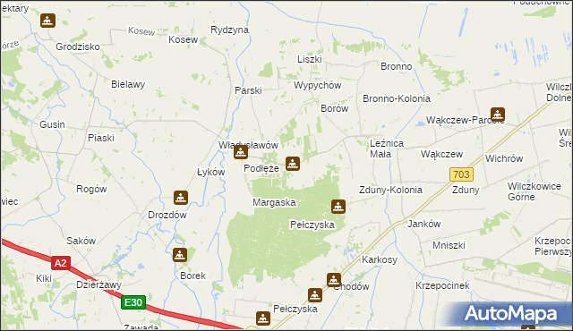 mapa Borek gmina Łęczyca, Borek gmina Łęczyca na mapie Targeo