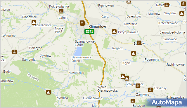 mapa Borek Klimontowski, Borek Klimontowski na mapie Targeo