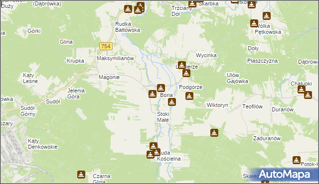 mapa Boria, Boria na mapie Targeo