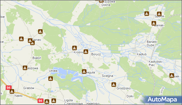 mapa Borycz, Borycz na mapie Targeo