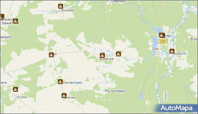 mapa Bożenice, Bożenice na mapie Targeo