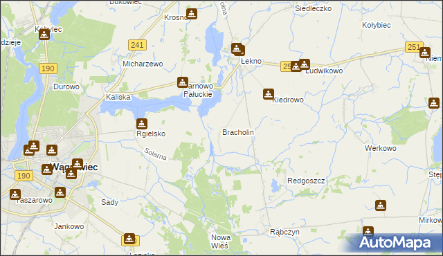 mapa Bracholin, Bracholin na mapie Targeo