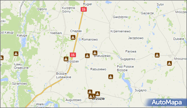 mapa Bratuszewo, Bratuszewo na mapie Targeo