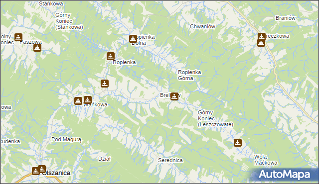 mapa Brelików, Brelików na mapie Targeo