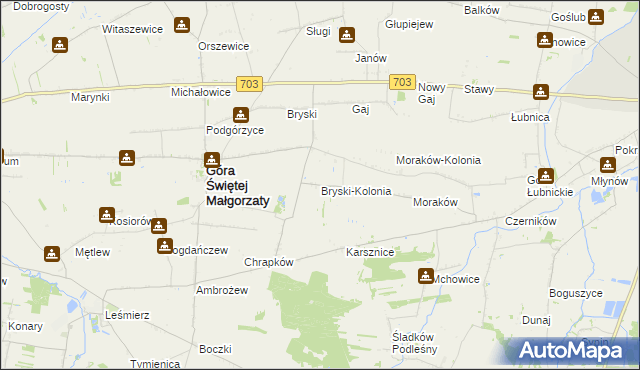 mapa Bryski-Kolonia, Bryski-Kolonia na mapie Targeo