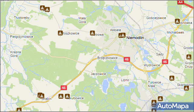 mapa Brzęczkowice, Brzęczkowice na mapie Targeo