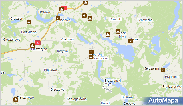 mapa Brzeźno Szlacheckie, Brzeźno Szlacheckie na mapie Targeo