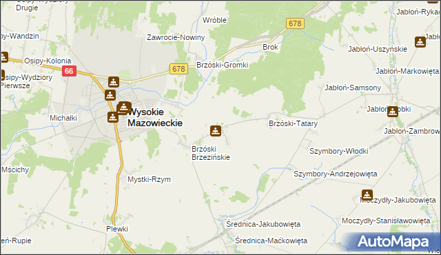 mapa Brzóski Stare, Brzóski Stare na mapie Targeo