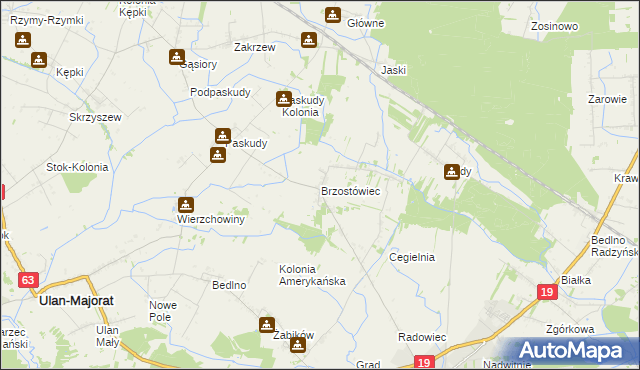 mapa Brzostówiec, Brzostówiec na mapie Targeo