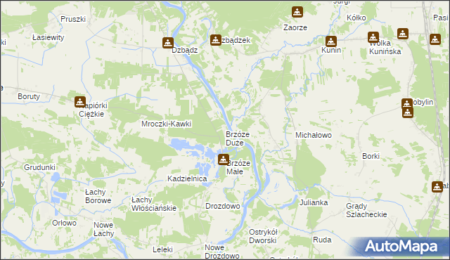 mapa Brzóze Duże, Brzóze Duże na mapie Targeo