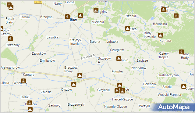 mapa Brzozów A, Brzozów A na mapie Targeo