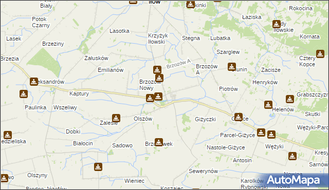mapa Brzozów Stary, Brzozów Stary na mapie Targeo