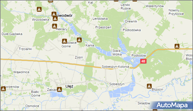 mapa Brzozowa gmina Ułęż, Brzozowa gmina Ułęż na mapie Targeo