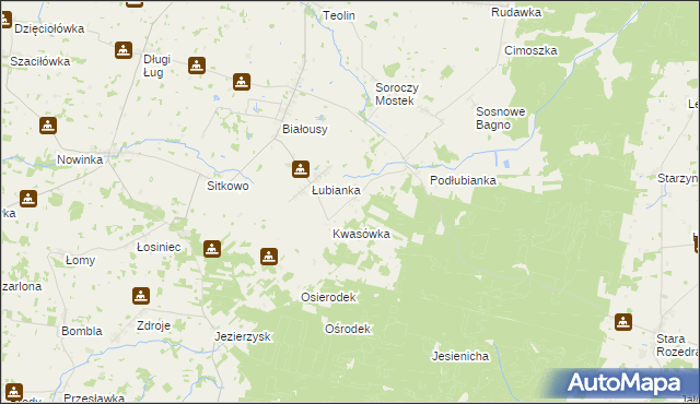 mapa Brzozowe Błoto, Brzozowe Błoto na mapie Targeo