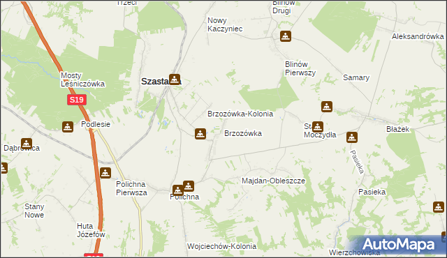 mapa Brzozówka gmina Szastarka, Brzozówka gmina Szastarka na mapie Targeo