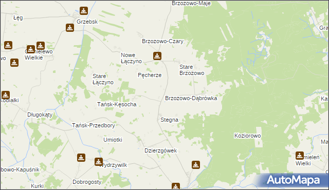 mapa Brzozowo-Dąbrówka, Brzozowo-Dąbrówka na mapie Targeo