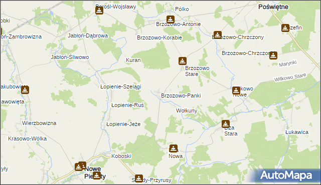 mapa Brzozowo-Panki, Brzozowo-Panki na mapie Targeo
