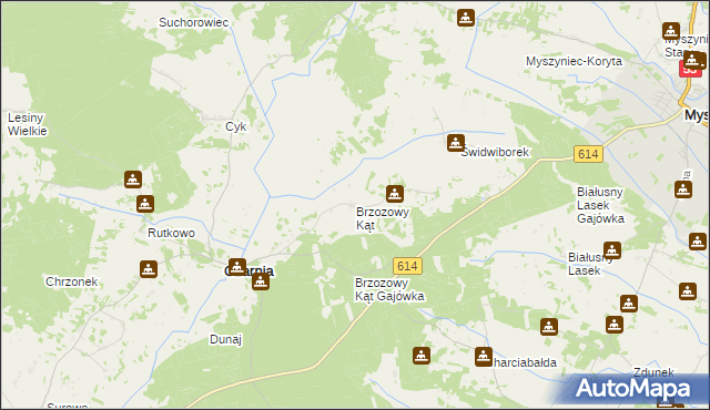 mapa Brzozowy Kąt gmina Czarnia, Brzozowy Kąt gmina Czarnia na mapie Targeo