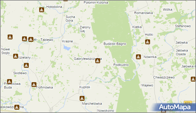 mapa Budno gmina Janów, Budno gmina Janów na mapie Targeo