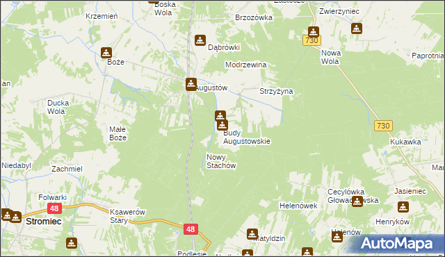 mapa Budy Augustowskie, Budy Augustowskie na mapie Targeo