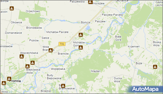 mapa Budy Michałowskie gmina Warka, Budy Michałowskie gmina Warka na mapie Targeo