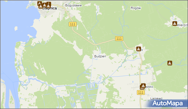 mapa Budzień, Budzień na mapie Targeo
