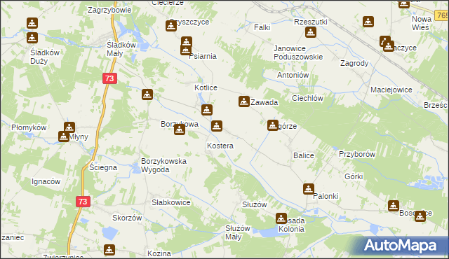 mapa Bugaj gmina Gnojno, Bugaj gmina Gnojno na mapie Targeo