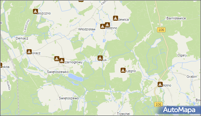 mapa Buk gmina Przybiernów, Buk gmina Przybiernów na mapie Targeo