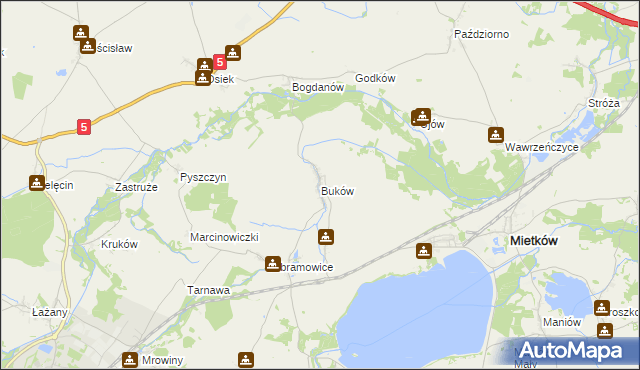 mapa Buków gmina Żarów, Buków gmina Żarów na mapie Targeo